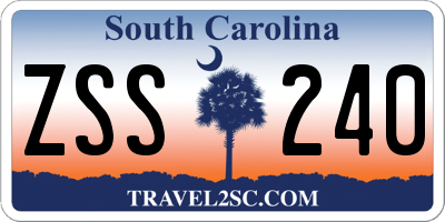 SC license plate ZSS240