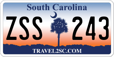 SC license plate ZSS243