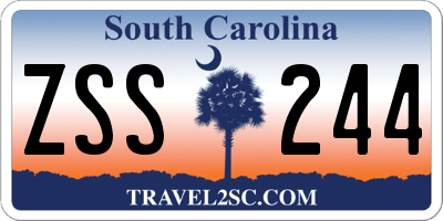 SC license plate ZSS244