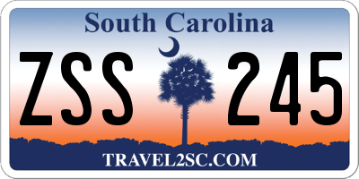 SC license plate ZSS245