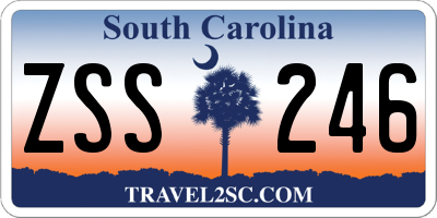 SC license plate ZSS246