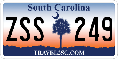 SC license plate ZSS249
