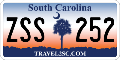 SC license plate ZSS252