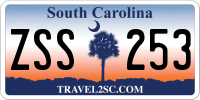 SC license plate ZSS253
