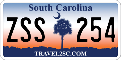 SC license plate ZSS254
