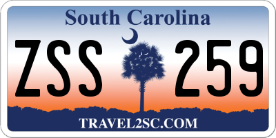 SC license plate ZSS259