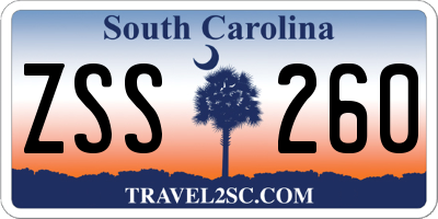 SC license plate ZSS260