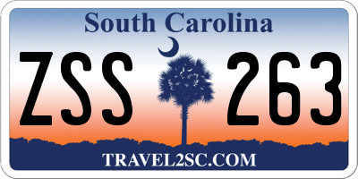 SC license plate ZSS263