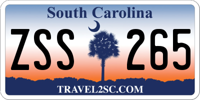 SC license plate ZSS265