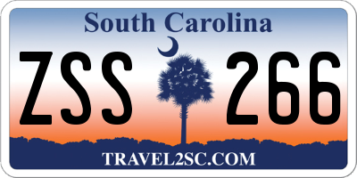 SC license plate ZSS266