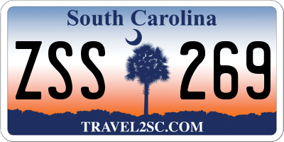 SC license plate ZSS269