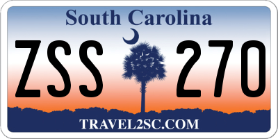 SC license plate ZSS270