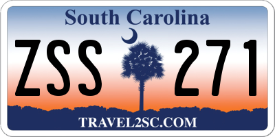 SC license plate ZSS271