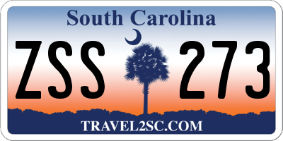 SC license plate ZSS273