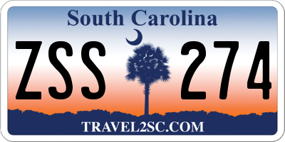 SC license plate ZSS274