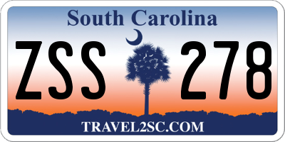 SC license plate ZSS278