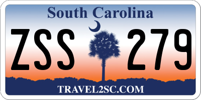 SC license plate ZSS279