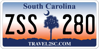 SC license plate ZSS280