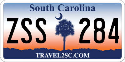SC license plate ZSS284