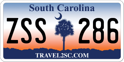 SC license plate ZSS286