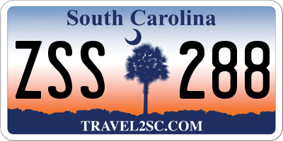 SC license plate ZSS288