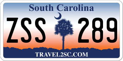 SC license plate ZSS289