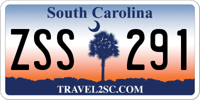 SC license plate ZSS291