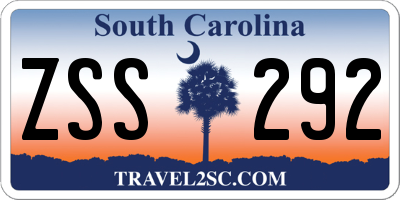 SC license plate ZSS292