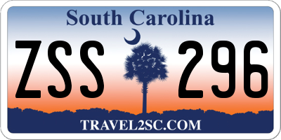 SC license plate ZSS296