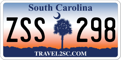 SC license plate ZSS298