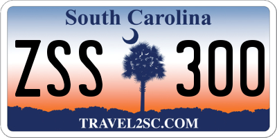 SC license plate ZSS300