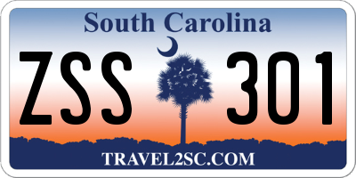 SC license plate ZSS301