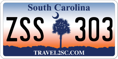 SC license plate ZSS303