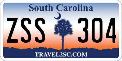 SC license plate ZSS304