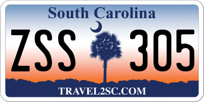 SC license plate ZSS305