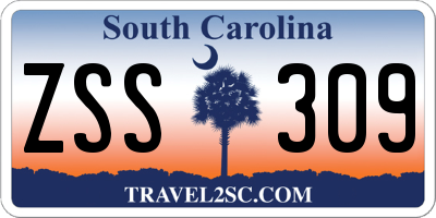 SC license plate ZSS309