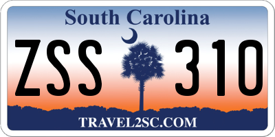 SC license plate ZSS310
