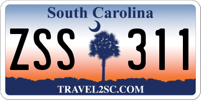SC license plate ZSS311