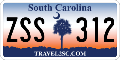 SC license plate ZSS312