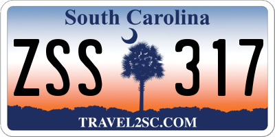 SC license plate ZSS317