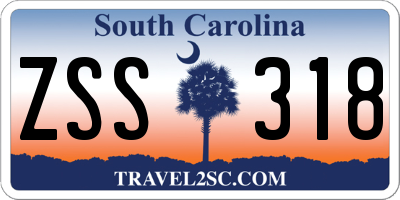 SC license plate ZSS318