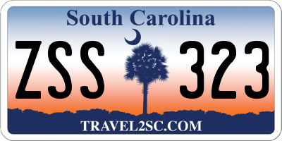 SC license plate ZSS323