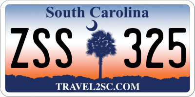 SC license plate ZSS325