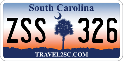 SC license plate ZSS326