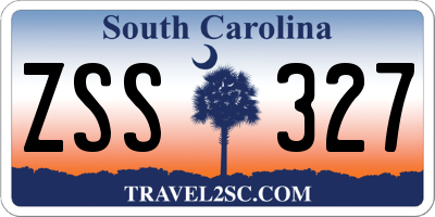 SC license plate ZSS327