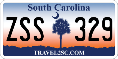 SC license plate ZSS329