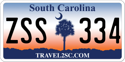 SC license plate ZSS334