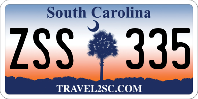 SC license plate ZSS335