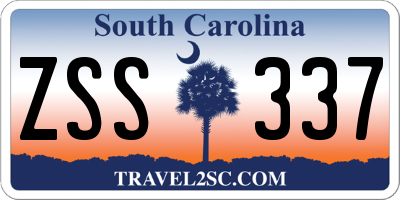 SC license plate ZSS337