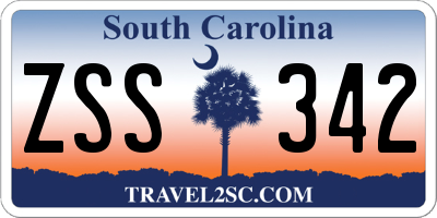 SC license plate ZSS342
